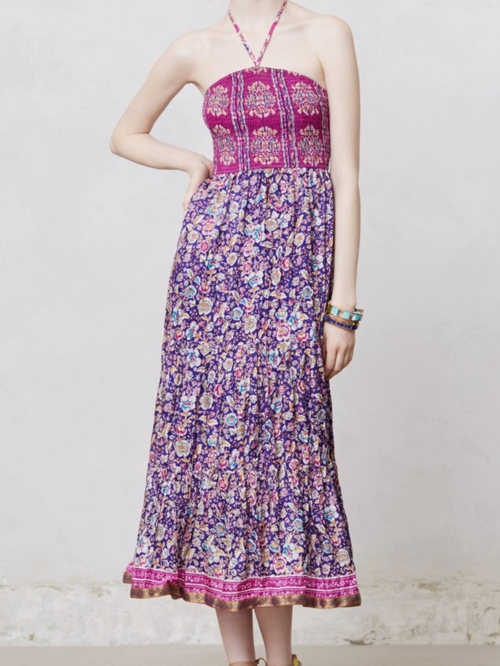 Anthropologie Silk Daleka Day Halter Dress